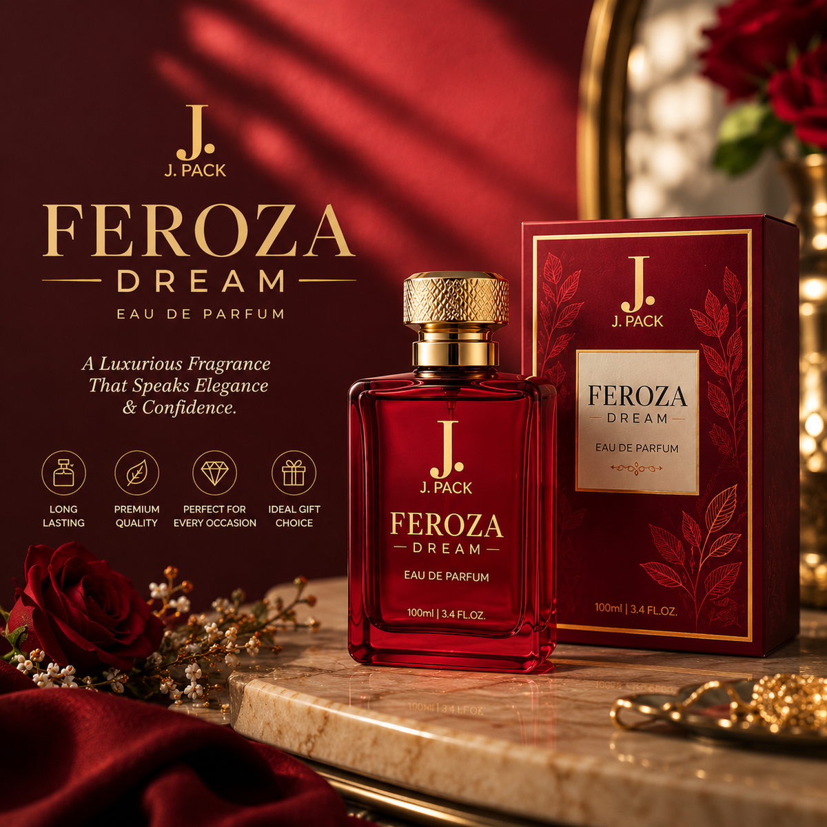 Feroza Dream Luxury Perfume – Premium Scent & Elegant Packaging